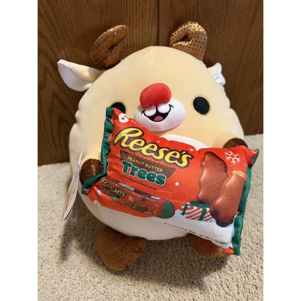 Rudi Reindeer Plush 14" Tan New Reese's Peanut Butter Trees Holiday
